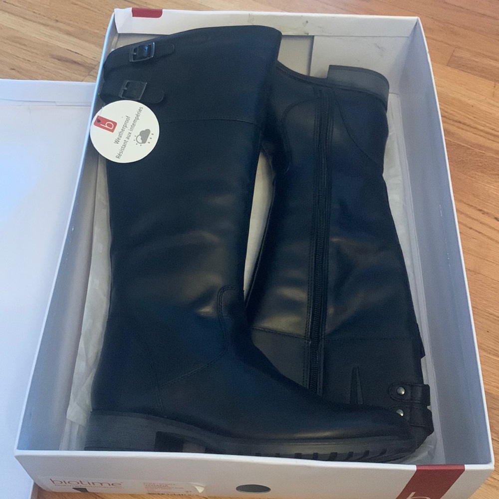 Biotime Viviana Boots Weatherproof in Genuine Black Leather